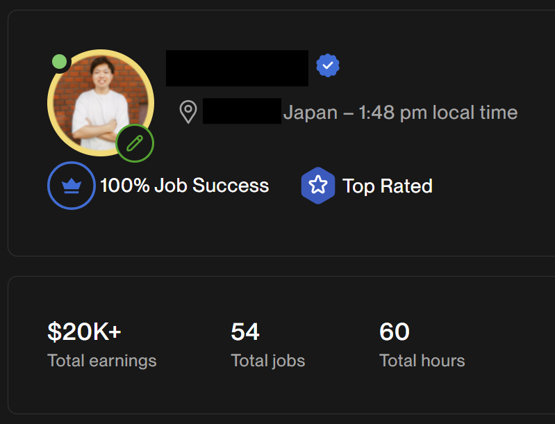 upworkの収益を証明する画像