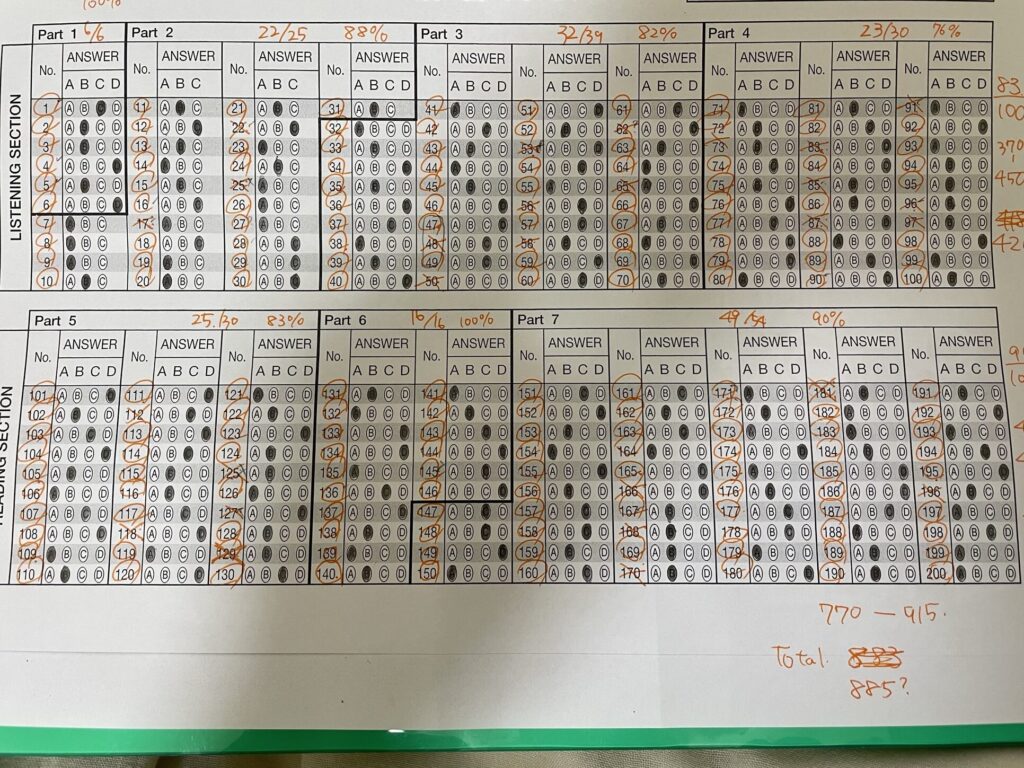 TOEICの模試2回目