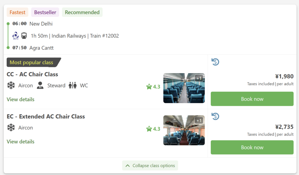 ニューデリーからアグラカント①